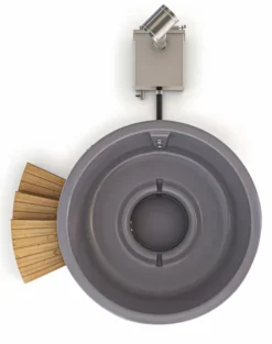 Houtgestookte Hottub - 4-6 Personen - Grijs -Opblaasbare Jacuzzi Verkoop ba exclusief 1