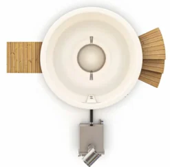 Houtgestookte Hottub Met Filteraansluiting - 6-8 Personen - Wit -Opblaasbare Jacuzzi Verkoop bovenaanzicht incl