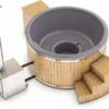 Houtgestookte Hottub Met Filteraansluiting - 4-6 Personen - Grijs -Opblaasbare Jacuzzi Verkoop grijs 3 4 1 1