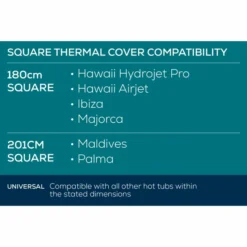 Bestway Lay-Z Spa Isolerende Beschermhoes - 180 X 180 Cm 14 Bestway Lay-Z Spa Isolerende Beschermhoes - 180 X 180 Cm -Opblaasbare Jacuzzi Verkoop lay z spa energiebesparende cover vierkant geschikt voor